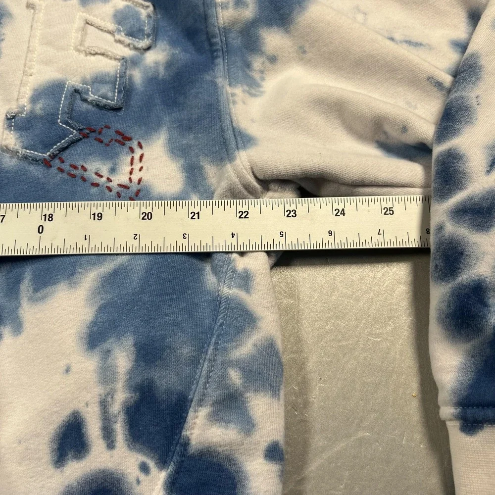 True Religion Sweatshirt Mens‎ Large Blue Tie-Dye Hoodie TRUE 43 Embroidered